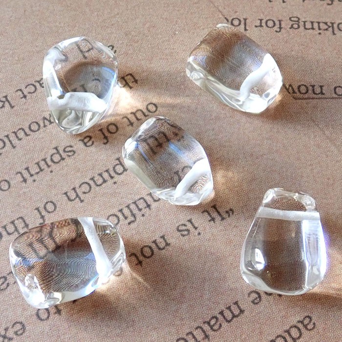 Clear Quartz Cleo Shape Side-Drilled Beads 5pcs 11x15mm