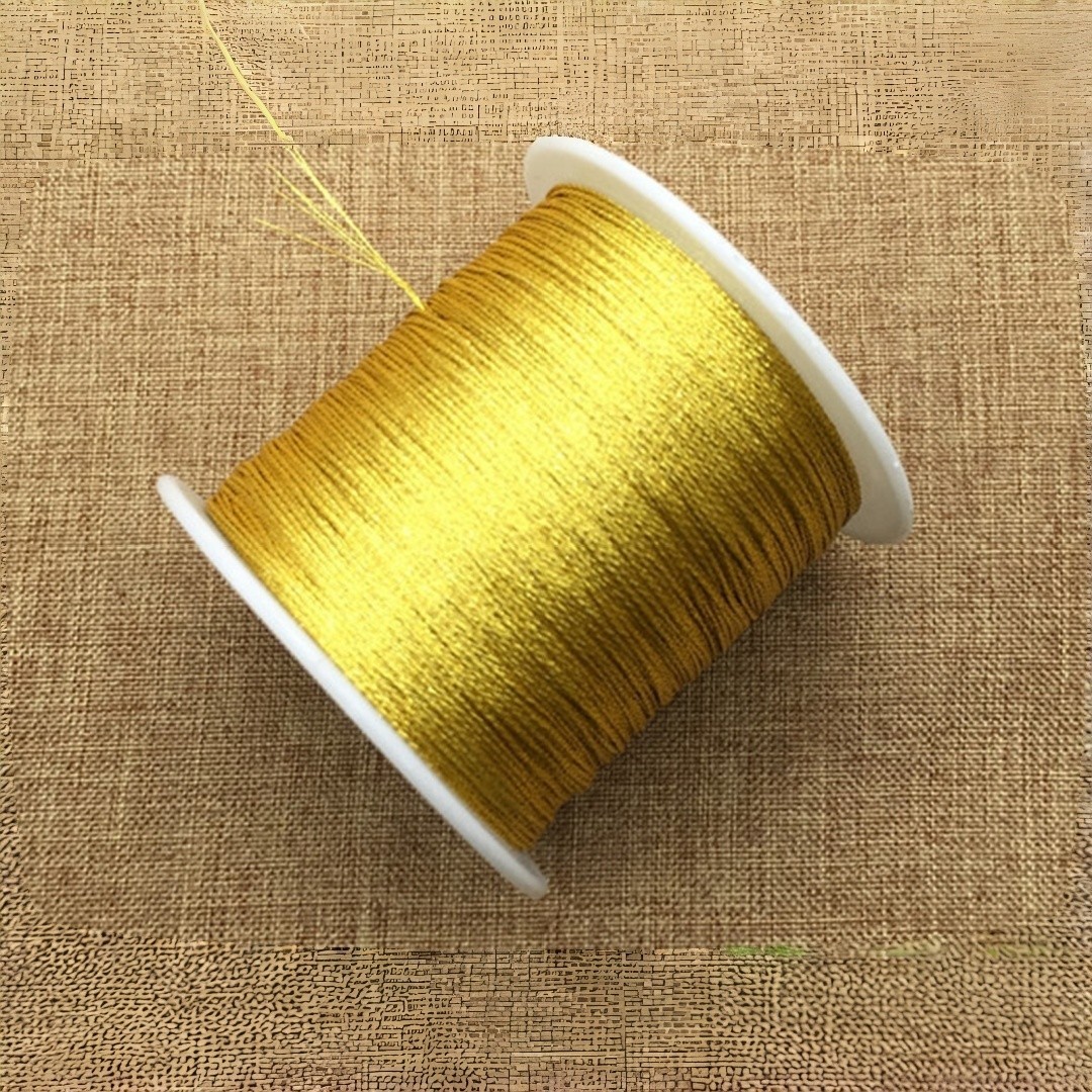 One Spool Metallic Gold Silver Nylon Twine Thread String Jewelry Beading Braided