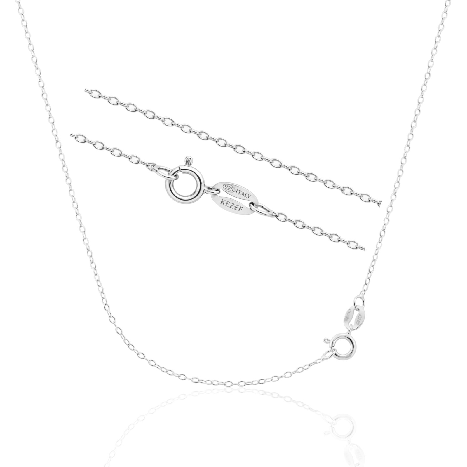 Kezef 1mm 925 Sterling Silver Necklace for Women | 16-36 inch long Silver, 18k G