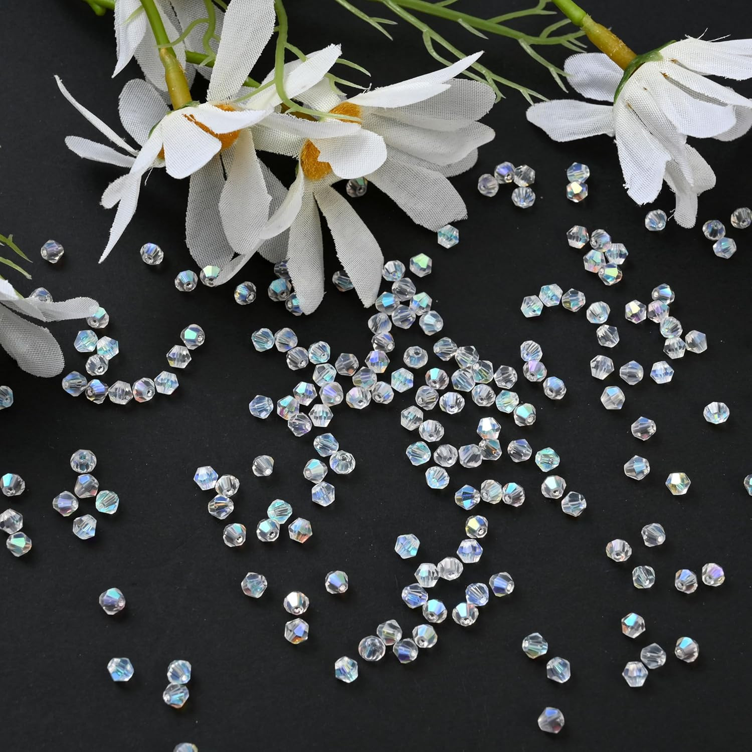 1000pcs 4 mm Bicone Crystal Beads Faceted Crystal Glass Beads Bulk for Jewelry