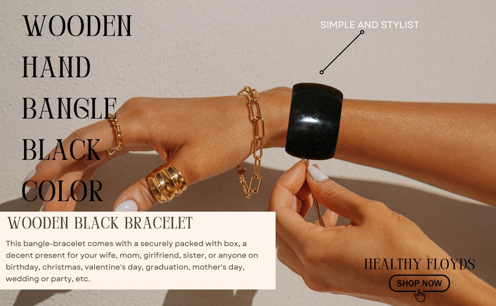 Handcrafted Wooden Bangles Set | Sustainable Natural Wood Jewelry for Women – 02