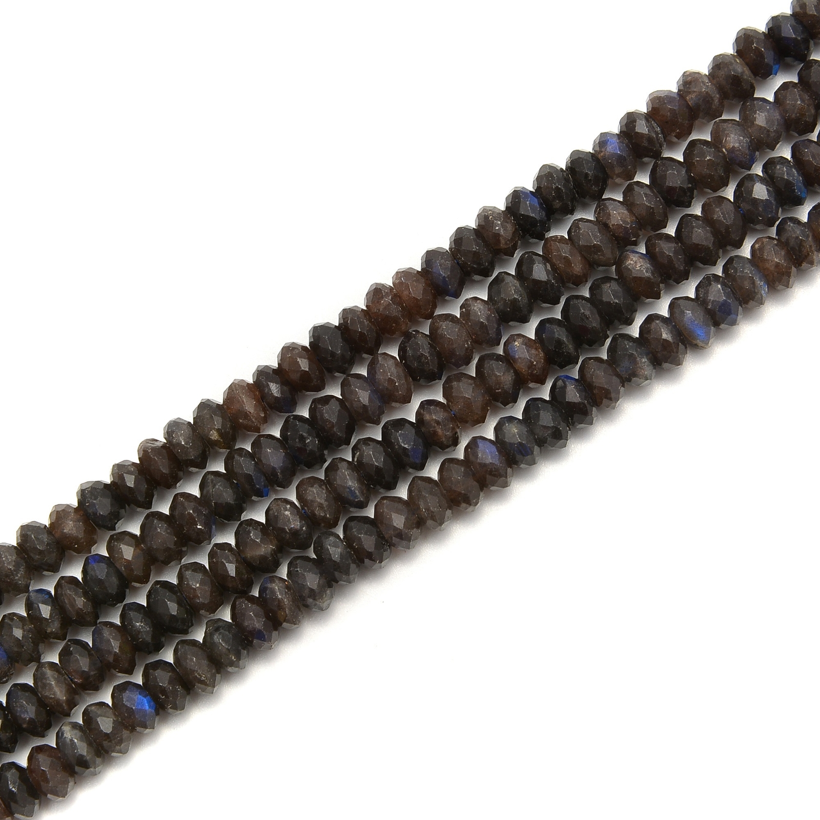 Dark Brown Labradorite Faceted Rondelle Beads Size 4x6mm 4x7mm 15.5″ Strand