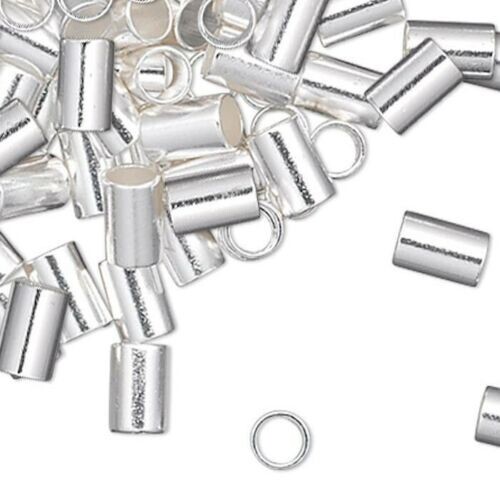 100 Silver Plated 2.5mm Crimp Tubes Crimping Beads with 1.3mm ID