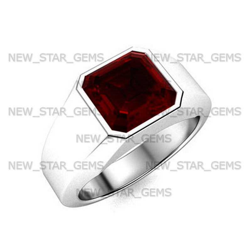 AAA+Quality Garnet Gemstone Ring For Men’s 925 Sterling Silver Anniversary Ring