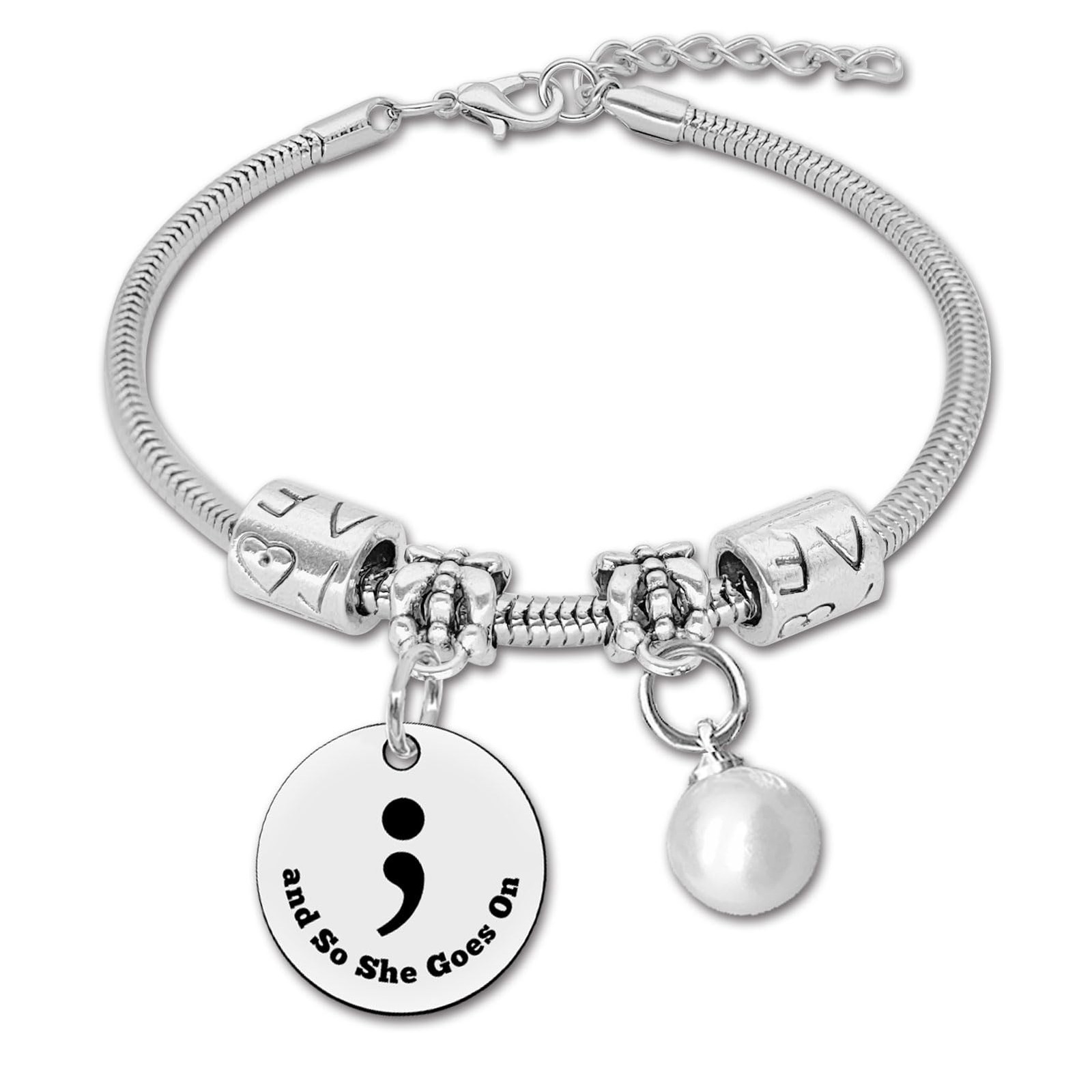 Mental Health Gifts for Women Semicolon Bracelet Inspirational Gifts for Depress