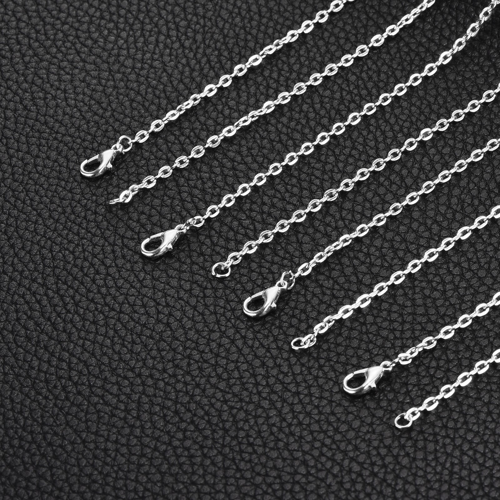 20 Pack 20 Inch Necklace Chains Bulk 2mm Silver Plated Cable Chains