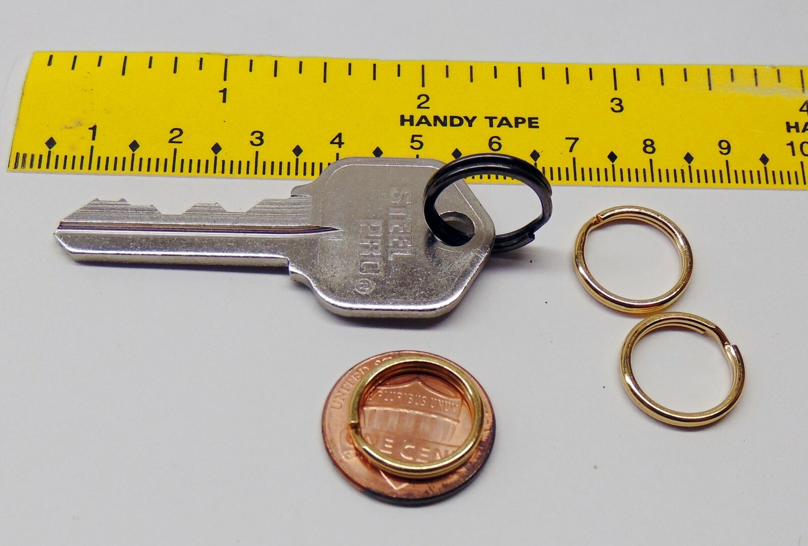 Lot of 6 Key Rings ~ 15mm Approx 5/8″ Split Ring ~ Gold Plated Steel Findings
