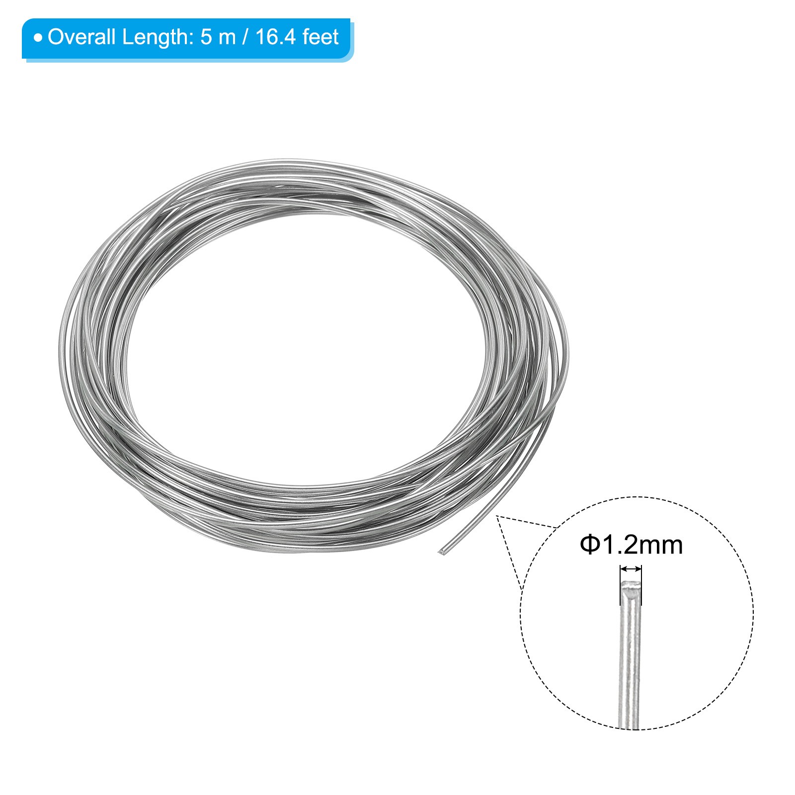 Zinc Wire 18 Gauge Pure 1.2mm Soft Beading Wire Lab Scientific Experiment 16.4Ft