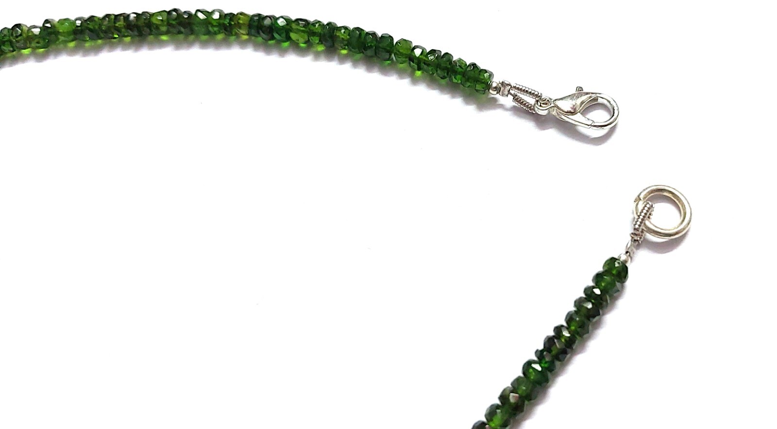 Chrome Diopside Necklace Rondelle Faceted 3-4mm Natural Chrome Diopside 18″inch