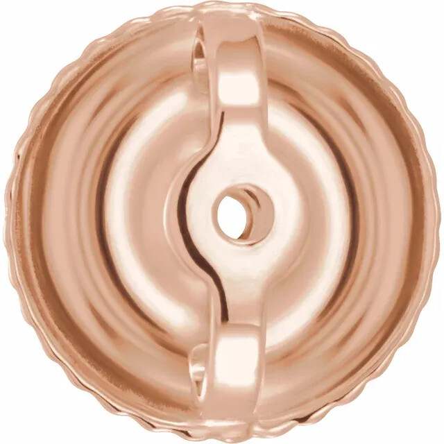 14K Gold Round Pre-Notched Stud Earring Basket Mount Setting Threaded – 1 Piece