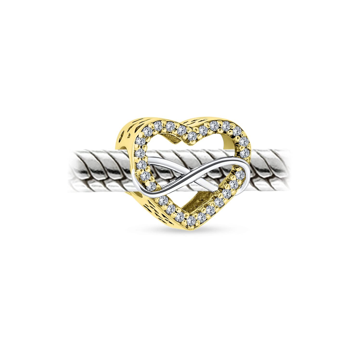 Couples Forever Love Knot Figure 8 Motif Crystal Accent Intertwined Infinity Ope