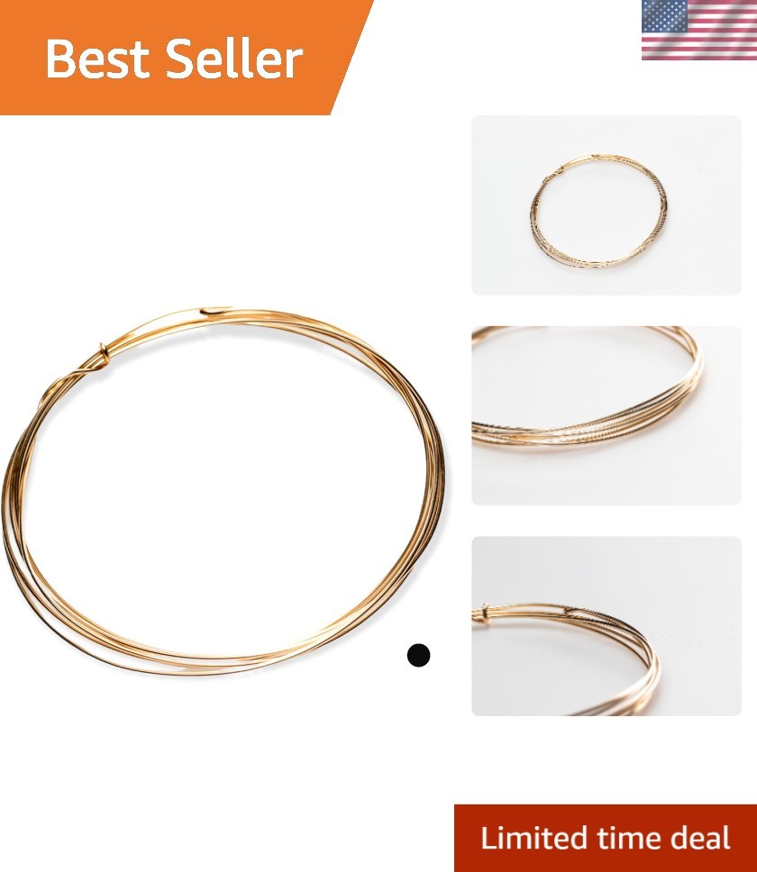 Lightweight 5FT 18 Gauge Yellow Gold Filled Wire – Half Hard for Crafts