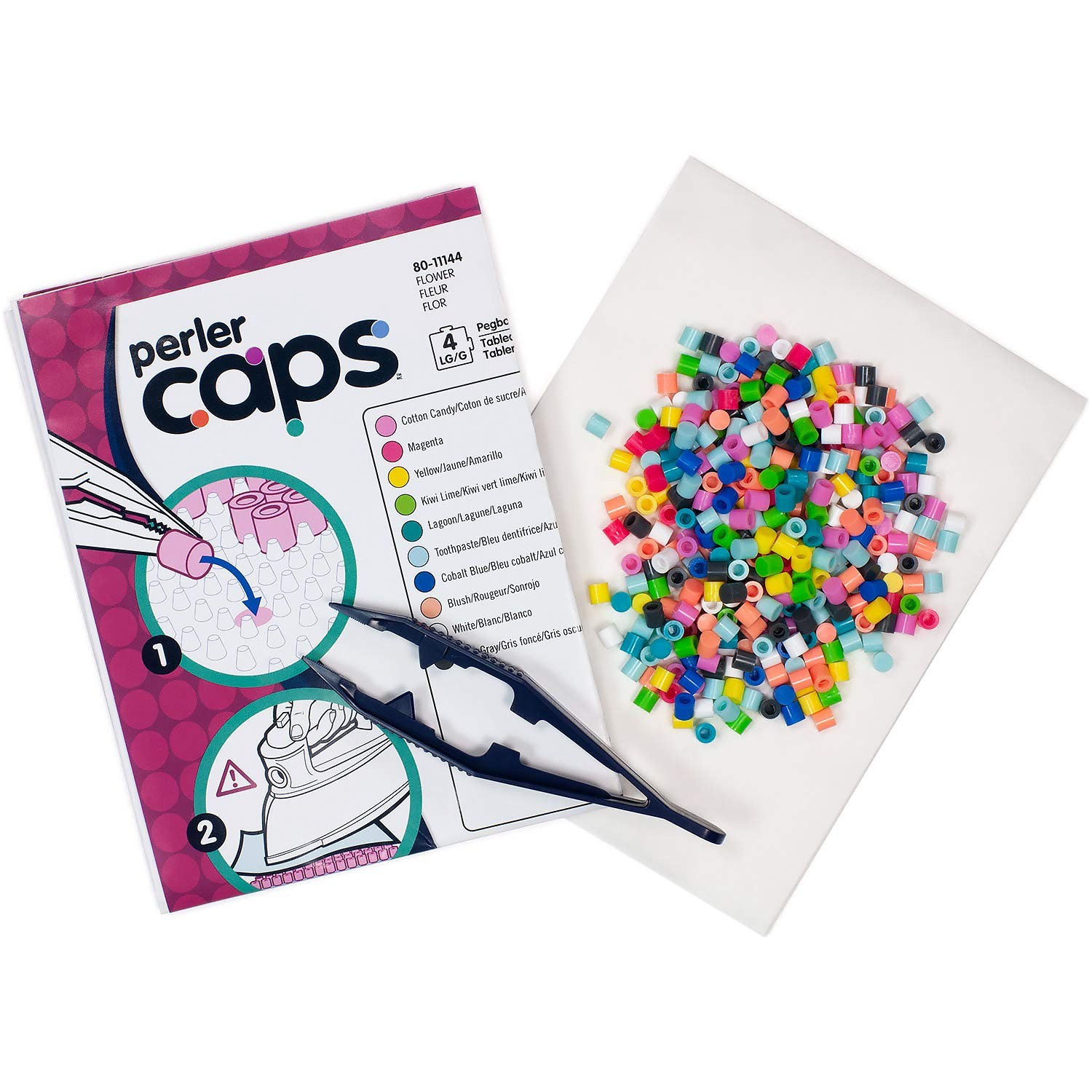 Perler 80-11144 Solid-Top Cap Fuse Beads 3505Pcs Flower Pattern Kit