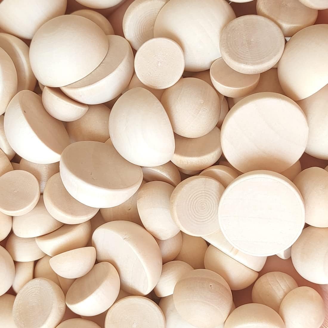 Versatile Half Round Wooden Beads in 3 Sizes – Perfect for Arts & Crafts, 120pcs