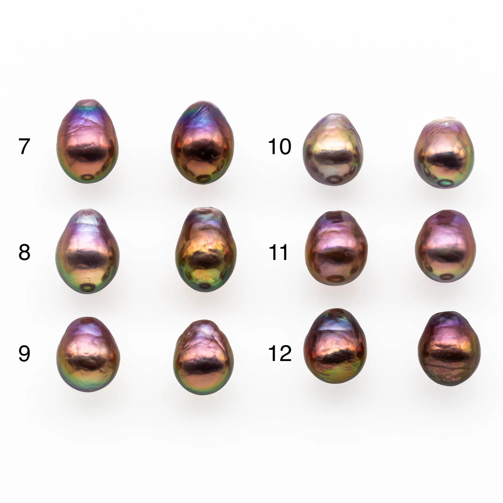 10-11mm Edison Pearl in Matching Pair with Natural Colors and High Lusters, Und