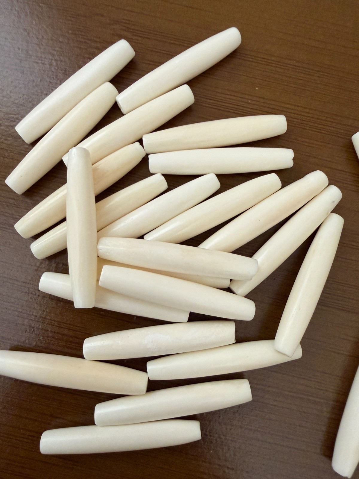 30PC White Buffalo Bone Hair Pipe Tube Beads 1 1/2″
