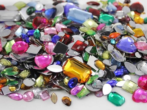 Assorted Crafting Gems in Bulk, Mixed Acrylic Flatback Rhinestones, Assorted …