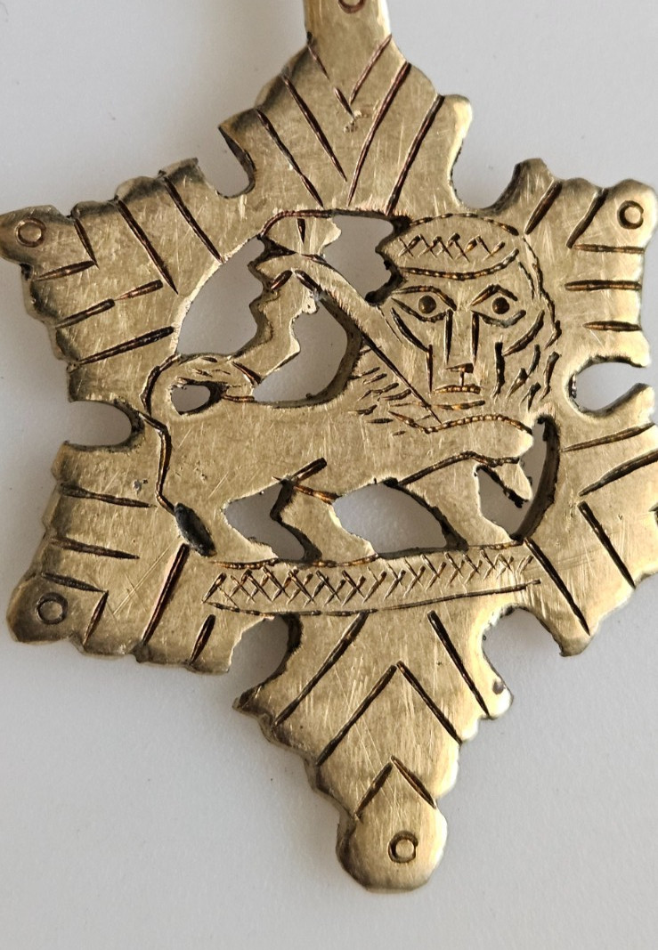 Ethiopian Lion of Judah pendant Ethiopian pendant brass pendant