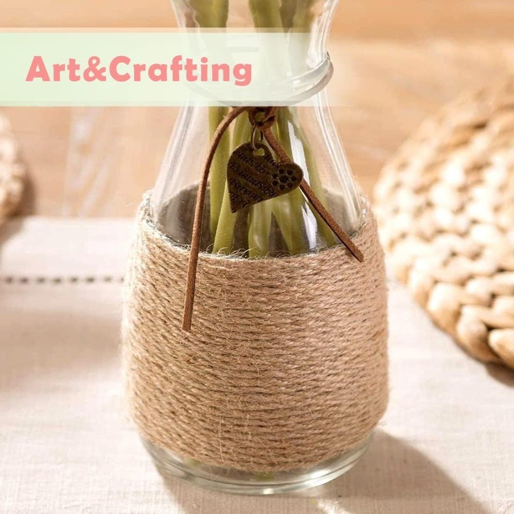 Natural Jute Twine String Thin Hemp Ribbon for Craft Plant Gift Wrapping