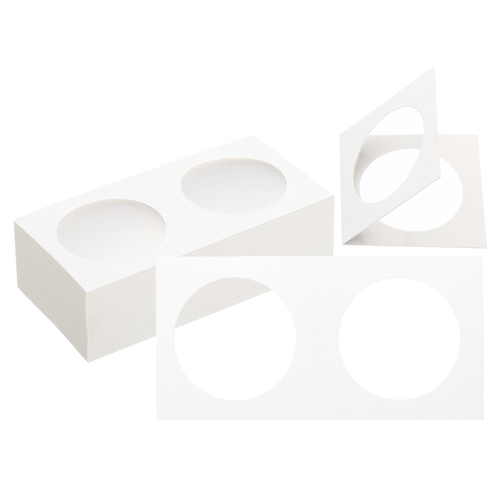 2 x 2 Coin Flips, 100 Pack 37mm Cardboard Coin Holder Paper Coin Holders