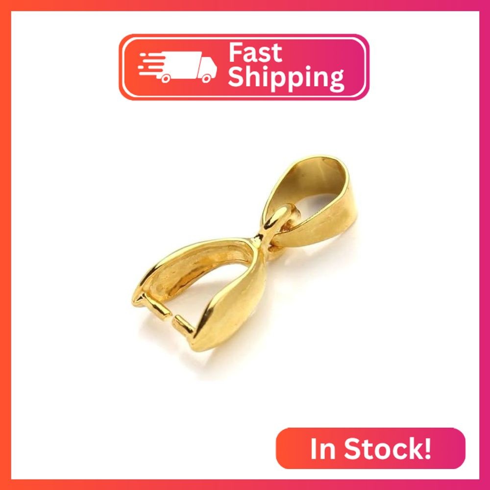 50pcs Pendant Clasp Pinch Bail Clip Jewelry Bale 20mm Connector 18K Yellow Gold