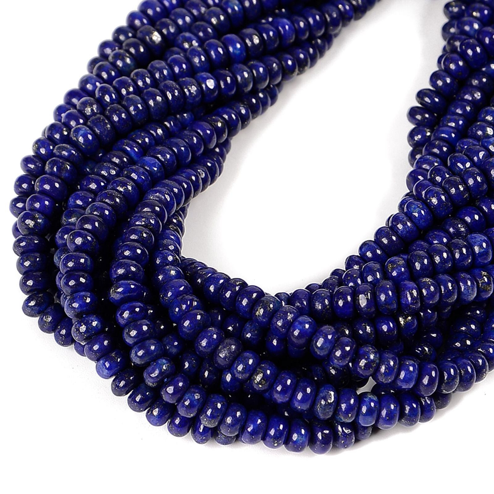 Lapis Smooth Rondelle Beads Size 4x6mm 5x8mm 15.5” Strand