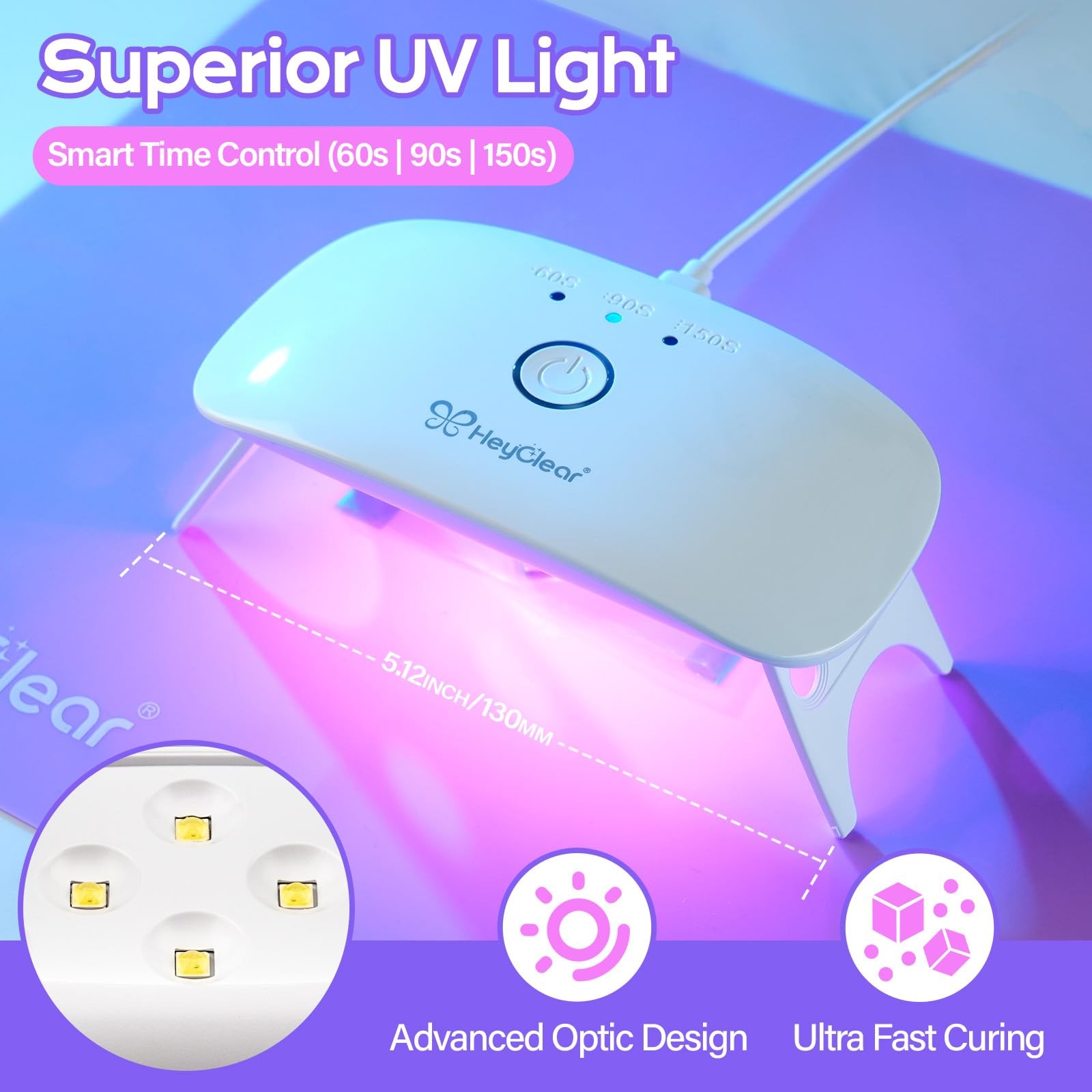 HeyClear UV Resin Kit with Molds and UV Light for Jewelry Making -300g Super