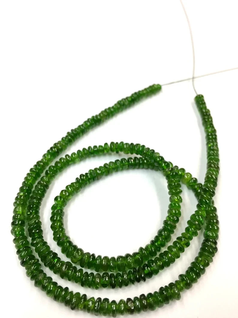Wholesale Price Amazing Natural Chrome Diopside 4.MM Beads Smooth Rondelle Beads