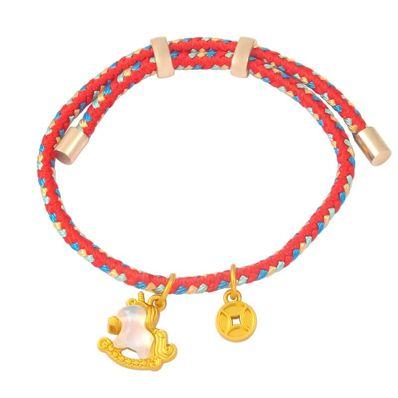 Year of the Horse Chinese Red String Bracelet, Adjustable Lucky Charm Brace – 02
