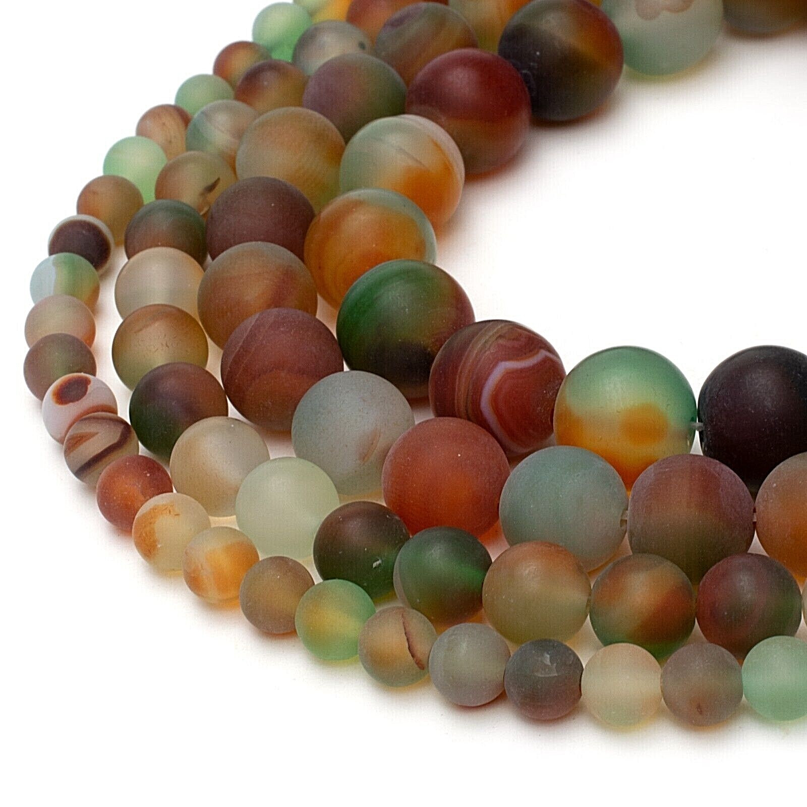 Matte Peacock Agate Beads Round 15” Strand Gemstone 6mm 8mm 10mm 12mm Frosted