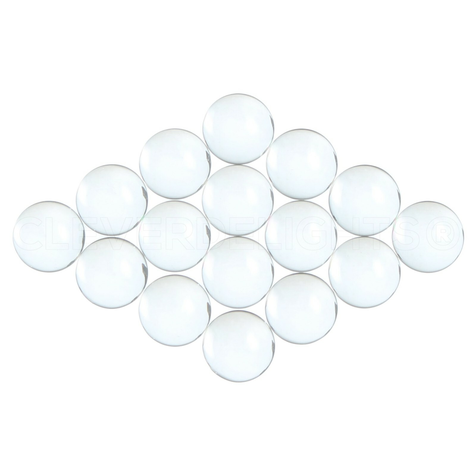 14mm (9/16″) Round Glass Cabochons – 100 Pack – Clear Magnifying – 9/16 inch