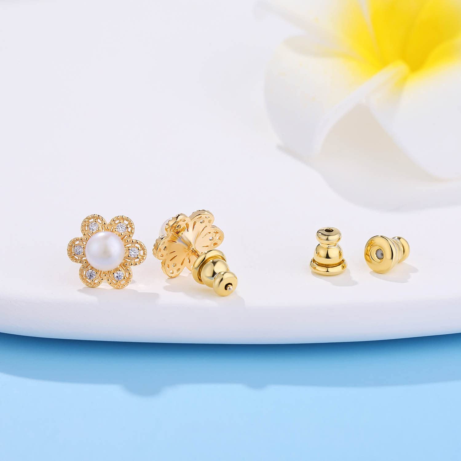Earring Backs for Studs, 18K Gold Bullet Earring Backs Replacements for Studs…