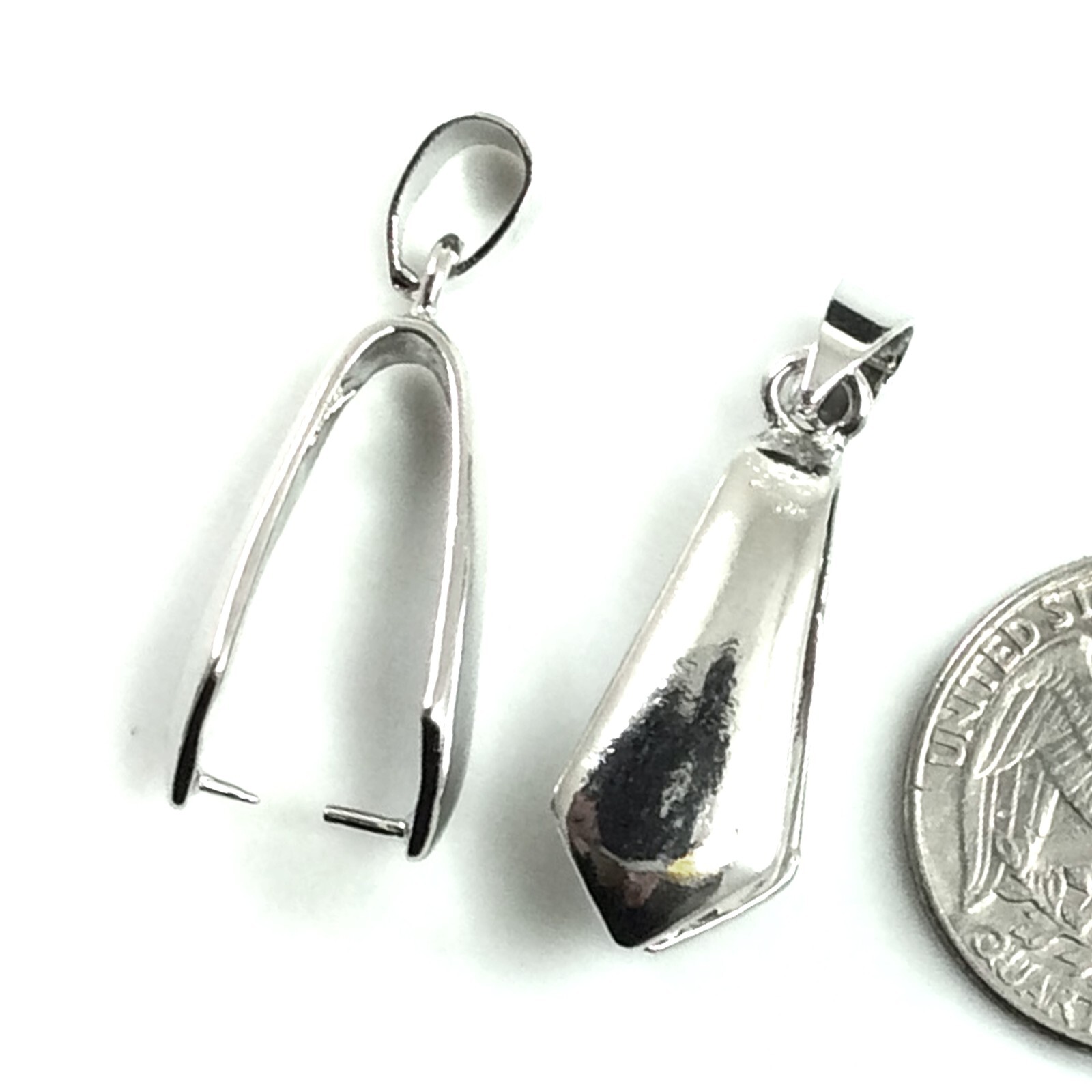Silver Bail Large 25x10mm Connect Pendant 2pcs Lead-Free Jewelry Findings DFD23