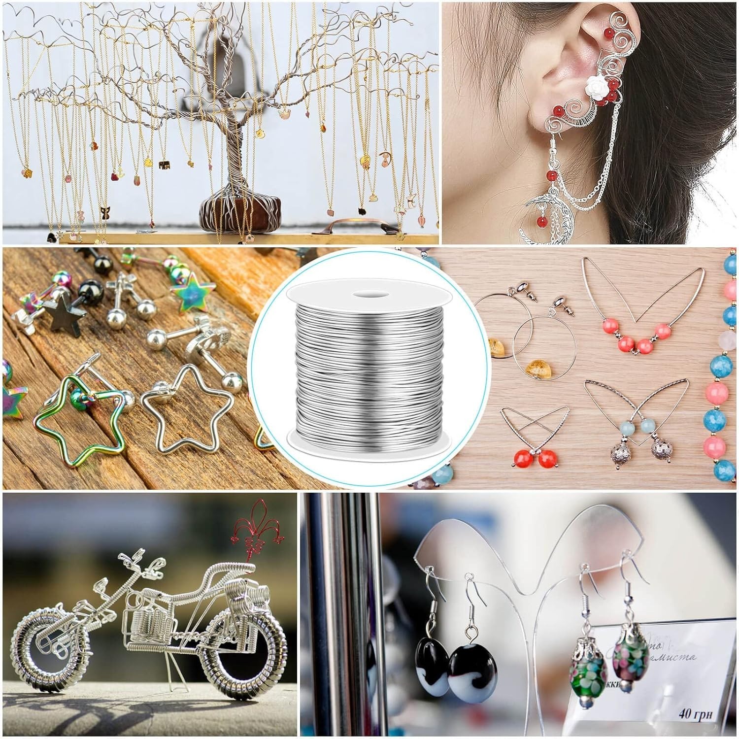 24 Gauge Stainless Steel Wire for Jewelry Making, Baling Wire for Wrapping, C…