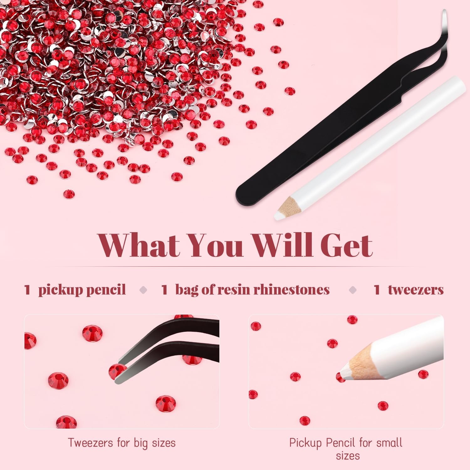 8000PCS 3mm Resin Rhinestones Bulk for Crafting (Red), Flatback Bedazzling Cr…