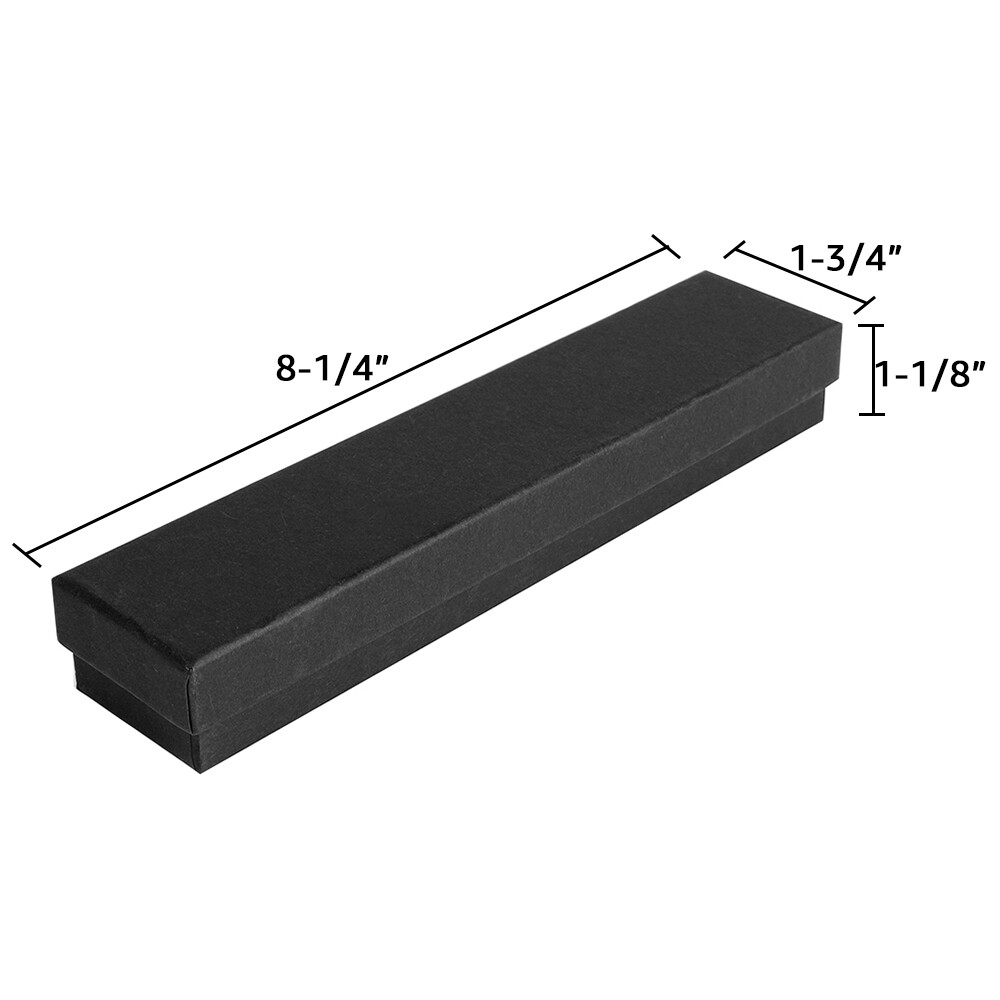 4 Sizes Matte Black Cotton Filled Jewelry Cardboard Boxes Lots of 12-24-48-72-96