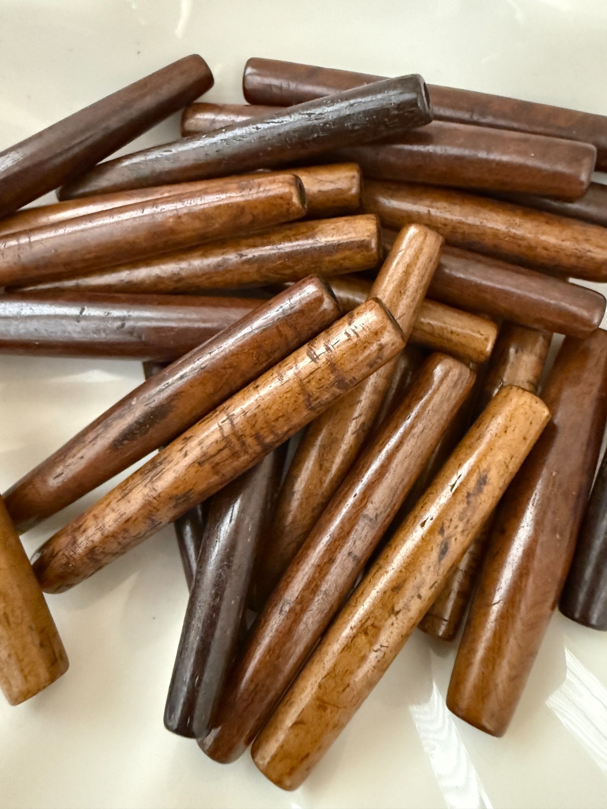 20PC Brown Buffalo Bone Hair Pipe Tube Beads 2″