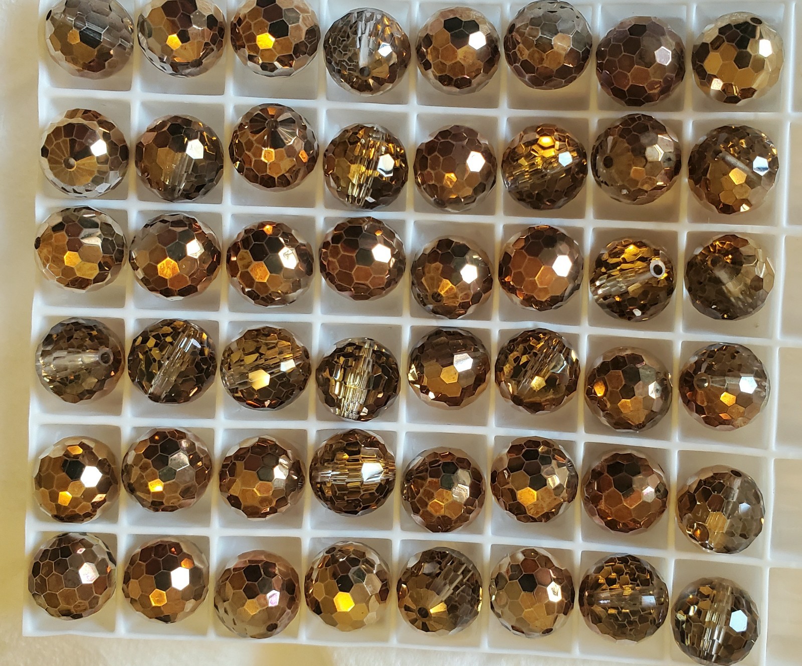 Vintage Swarovski 5003 10mm Disco beads Crystal Comet OR, Rare (6pcs)