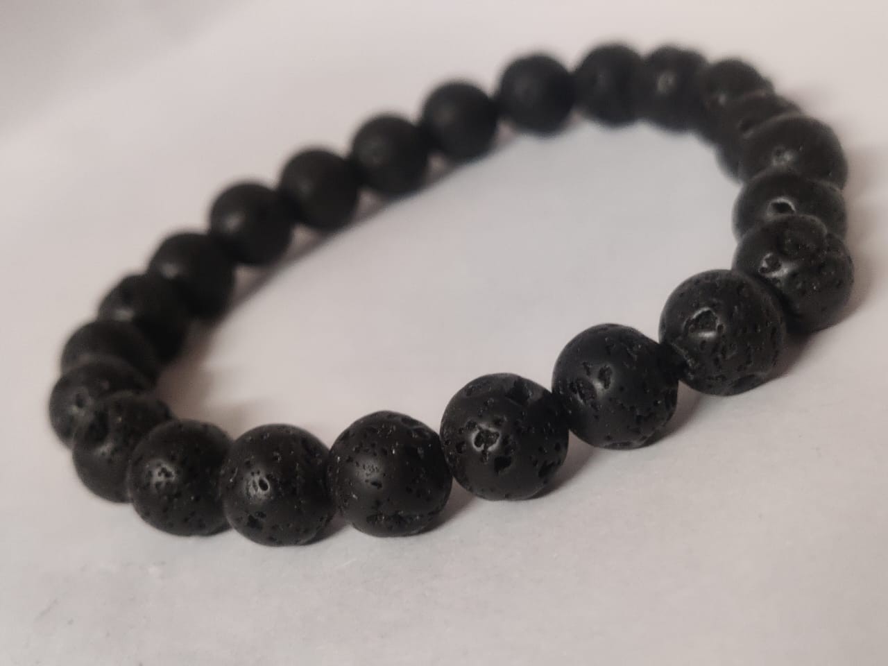 Natural Black Lava Stone Bracelet 8mm Healing Balance Anxiety Essential Oil Diff