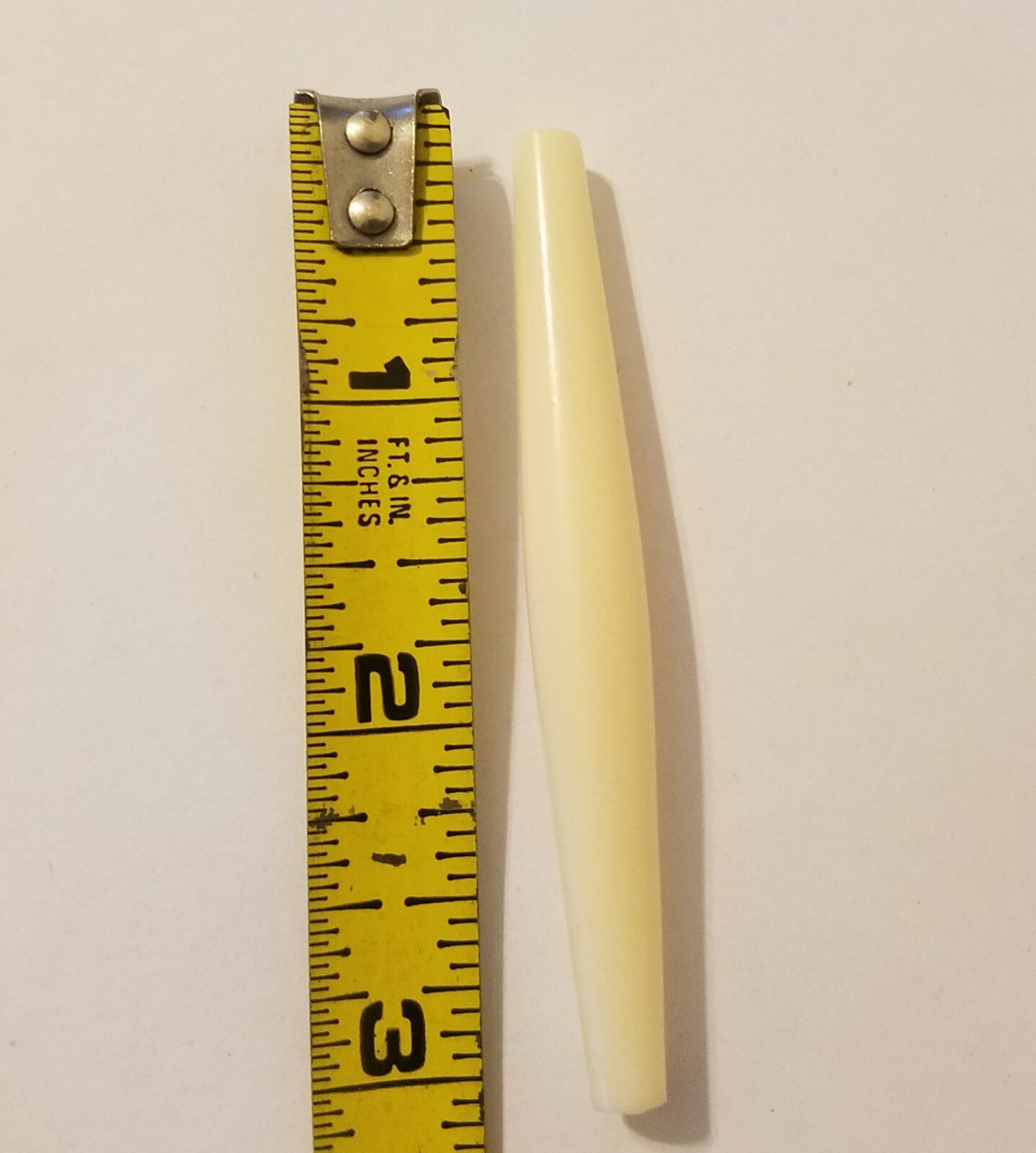 Lot of 25 Plastic Ivory Bone Hair Pipe Tube Beads Large 3″ Inch Craft Jewelry