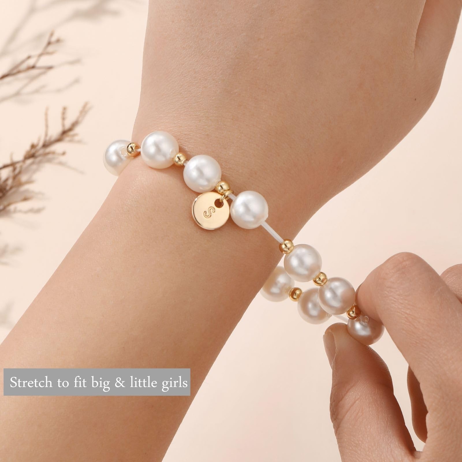 Flower Grl Proposal Gifts, Flower Gal Pearl Bracelet Wedding Bridal Shower – 01