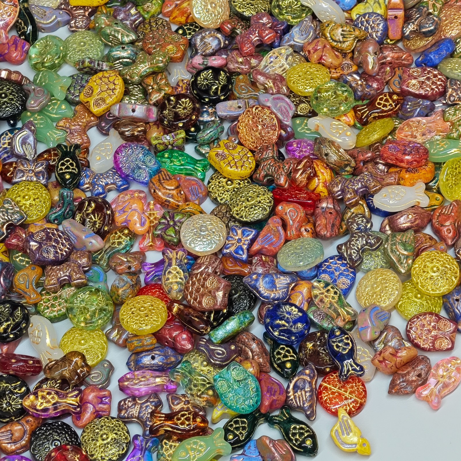 100g Handmade Glass Beads Mixed Shapes for DIY Jewelry Sun Catcher Decor