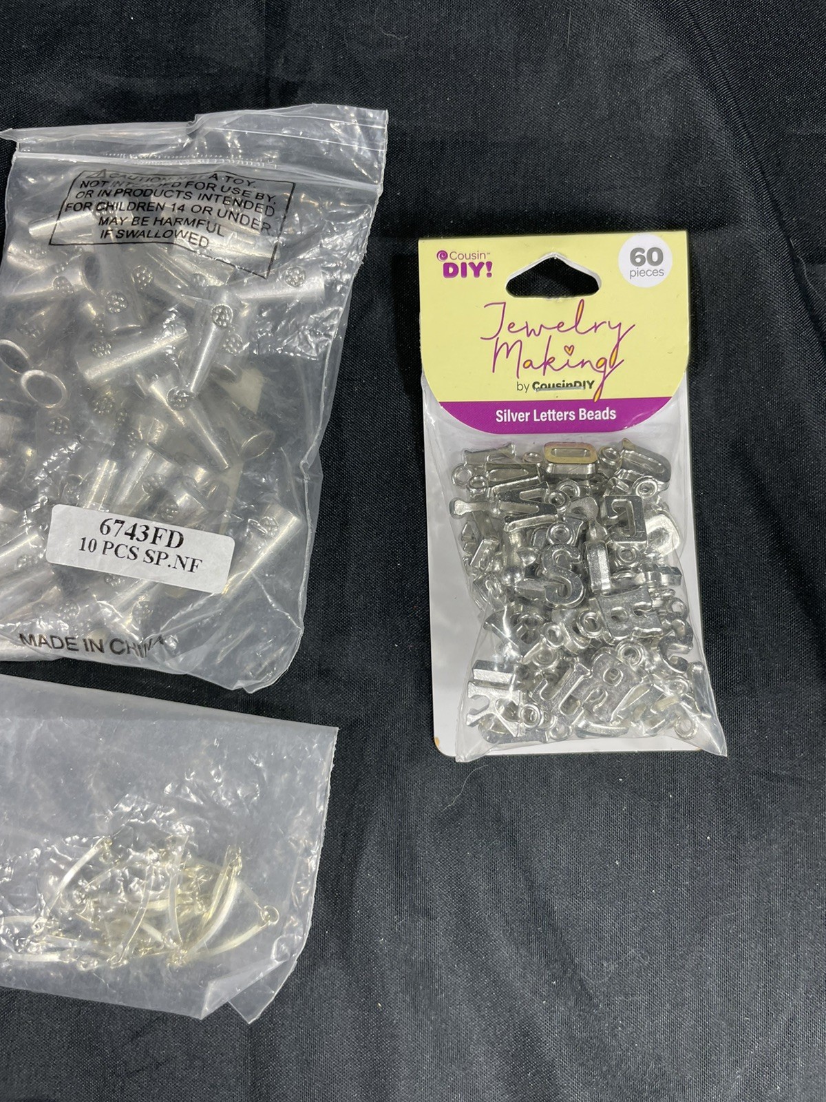 Assorted Lot Of Jewelry Making Supplies Plastic Tote Included New and Used