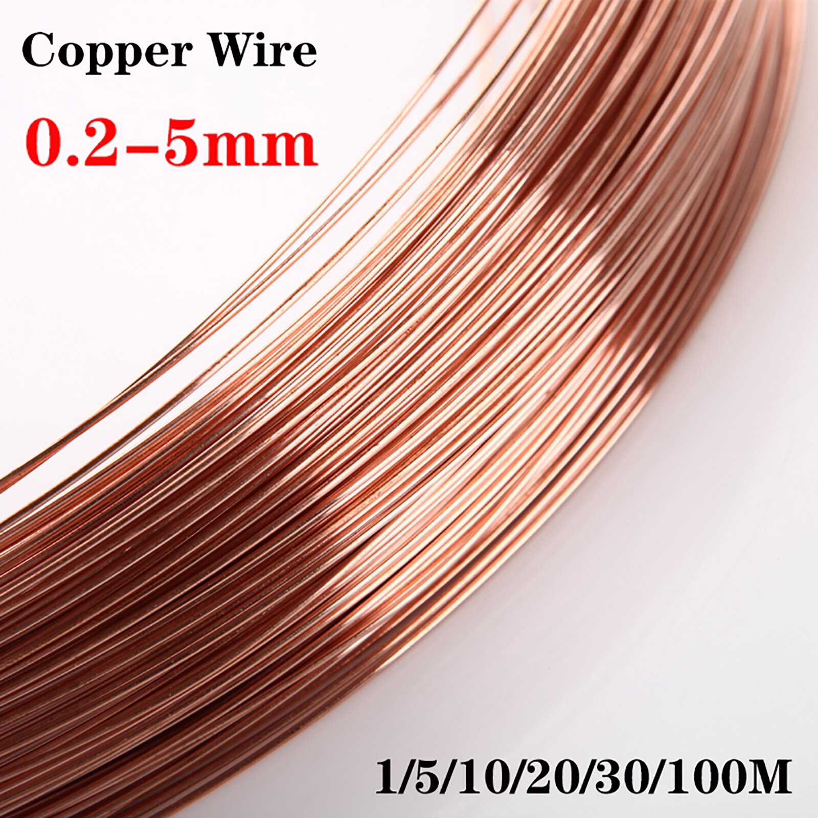 0.2mm 0.3mm 0.4mm 0.5mm 0.6mm 0.8mm 1mm 2mm to 5mm Copper Wire Round Solid Bare