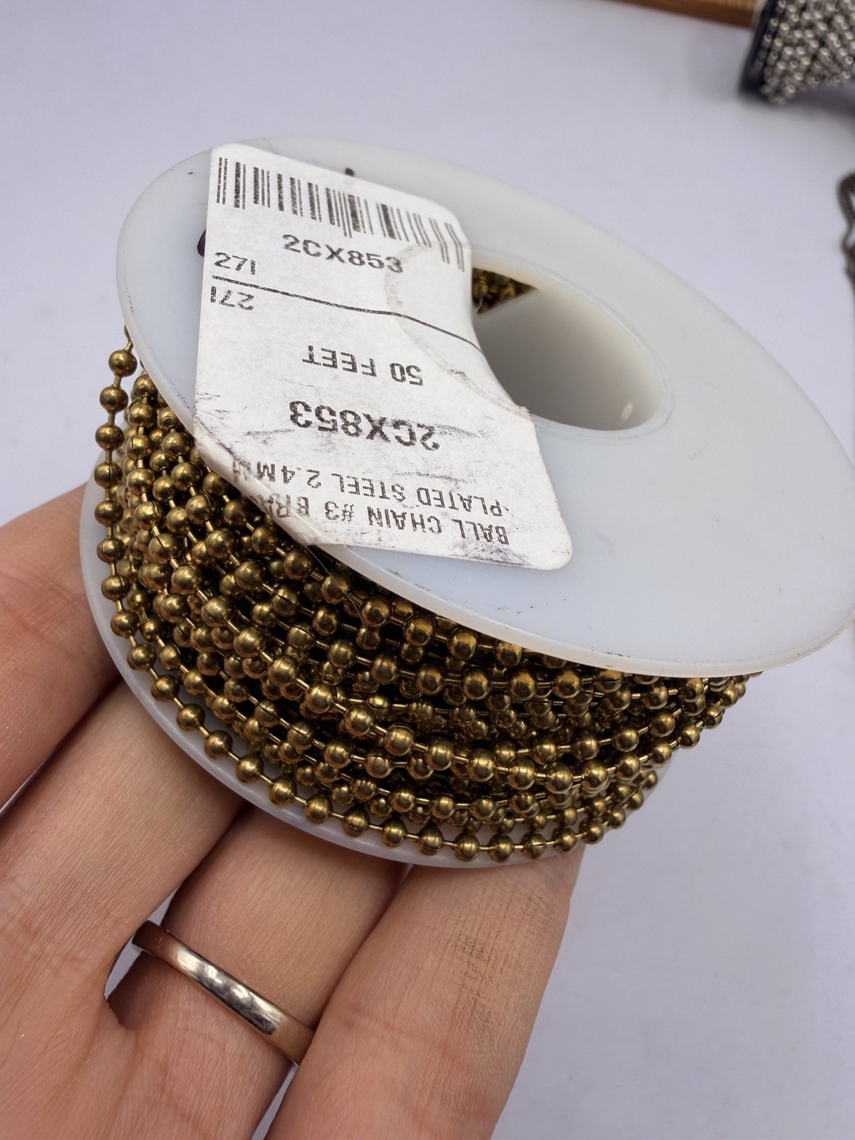 1.3 Lbs Jewelry Making Ball Chain Footage Necklaces Spools Brass Gold Silver