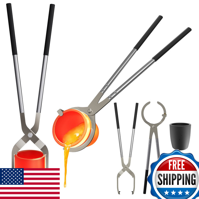 Nelyrho 5 15Lbs-7Kg Crucible Tongs Set Lifting Tongs Pouring Tongs And 2