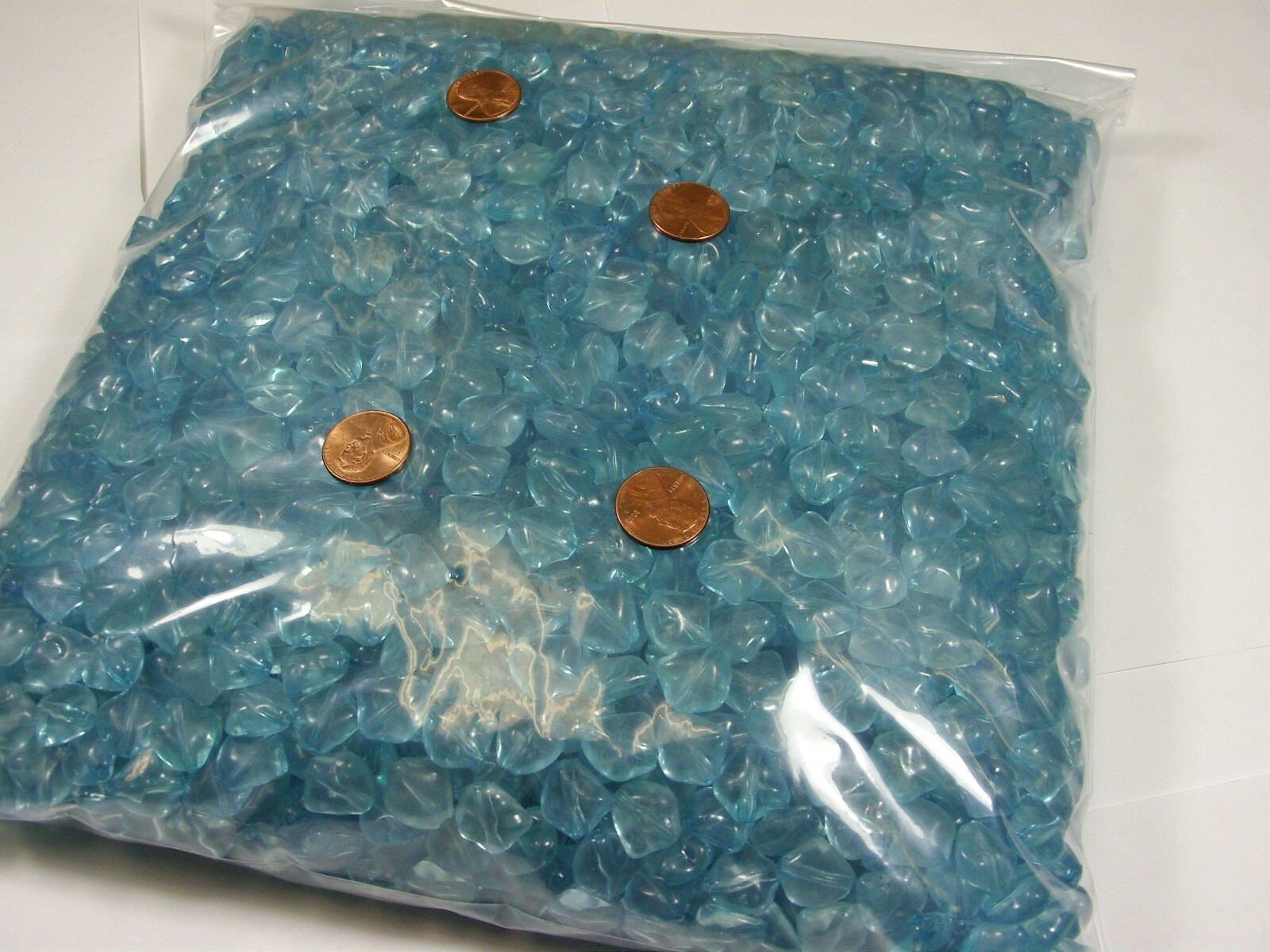 4 Pounds India Blue (7mm x 13mm x 15mm) Acrylic Beads Wholesale Bulk Lot (KD-7)