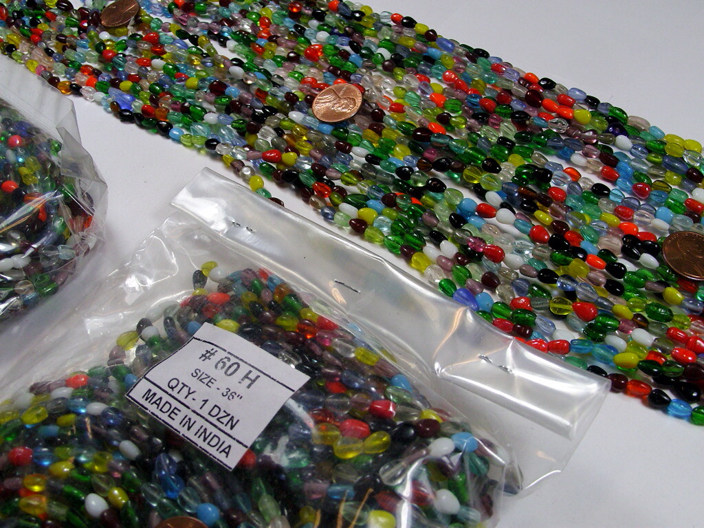 30 Strands 36″ India Handmade Assorted Color Glass Beads Wholesale Bulk (CT-35)