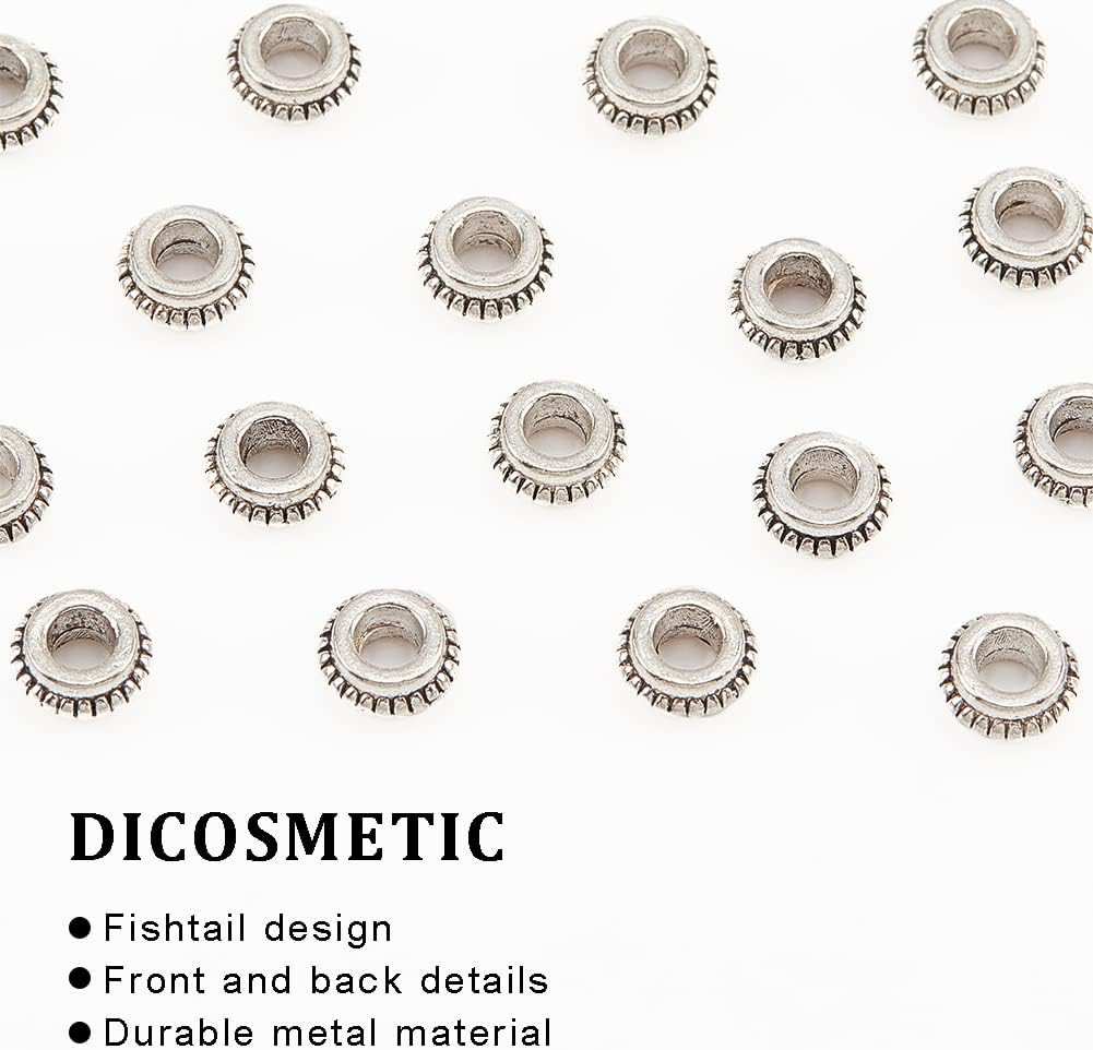 200Pcs 7.5Mm Silver Daisy Flower Spacer Beads for Jewelry Making, Hole: 3Mm