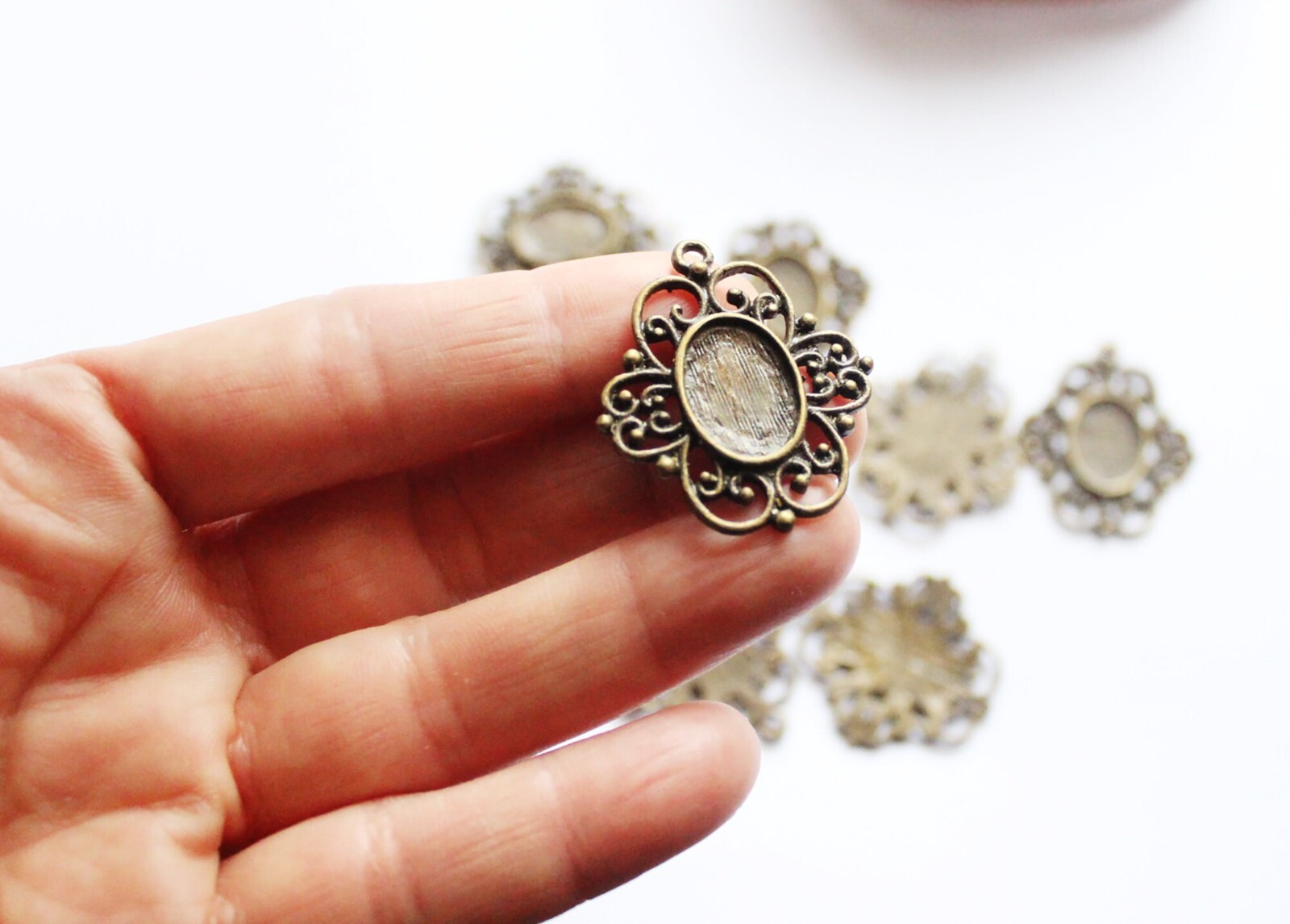 10 pcs oval blank for jewelry making cameo cabochon base supplies DIY (ov026)
